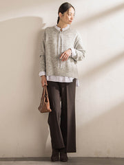 コットンフリルカラーブラウス