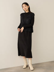 シャギーニットベストアンサンブルワンピース≪手洗い可能≫