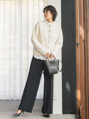 【大きいサイズ】ハイストレッチカルゼワイドパンツ