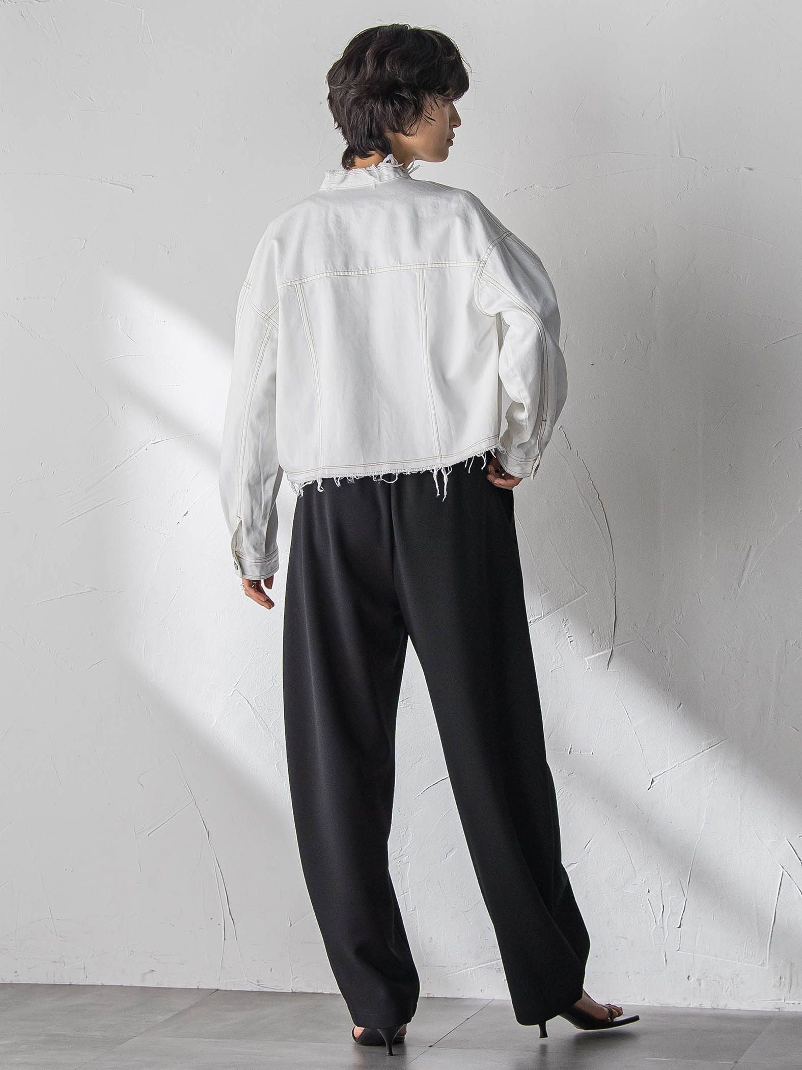 デニムショートジャケット≪洗濯機で洗える≫