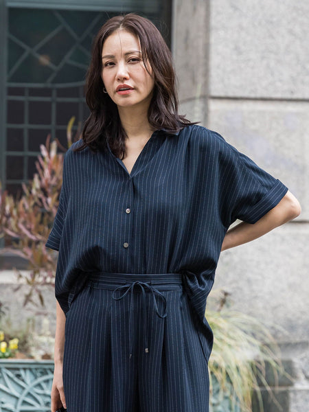 ≪シリーズ累計2万枚突破！≫【ラクする美人服】スキッパーブラウス