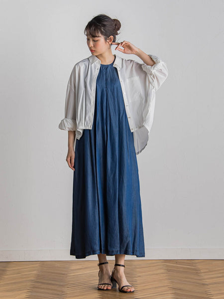 【WEB限定】バイオシルクタックZIPワンピース≪洗濯機で洗える≫