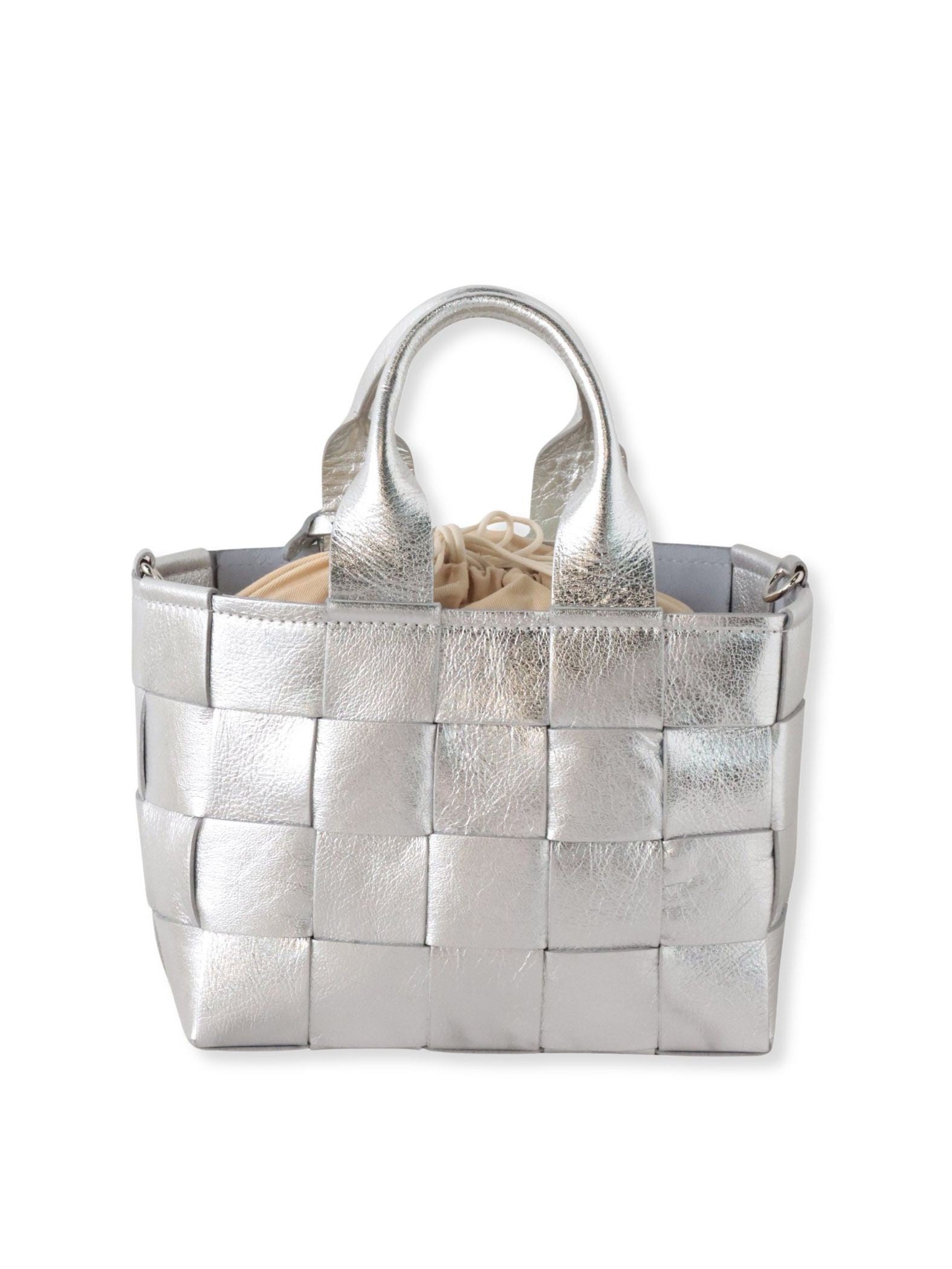 【BEVINI】シルバーハクトートバッグ