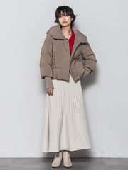 袖口リブシームレスダウンジャケット