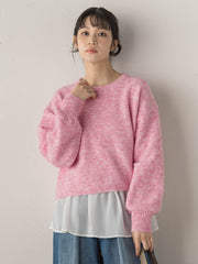 【WEB限定】メランジライク天竺ニット≪手洗い可能≫