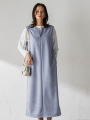 【WEB限定】フェイクスエードワンピース≪洗える≫