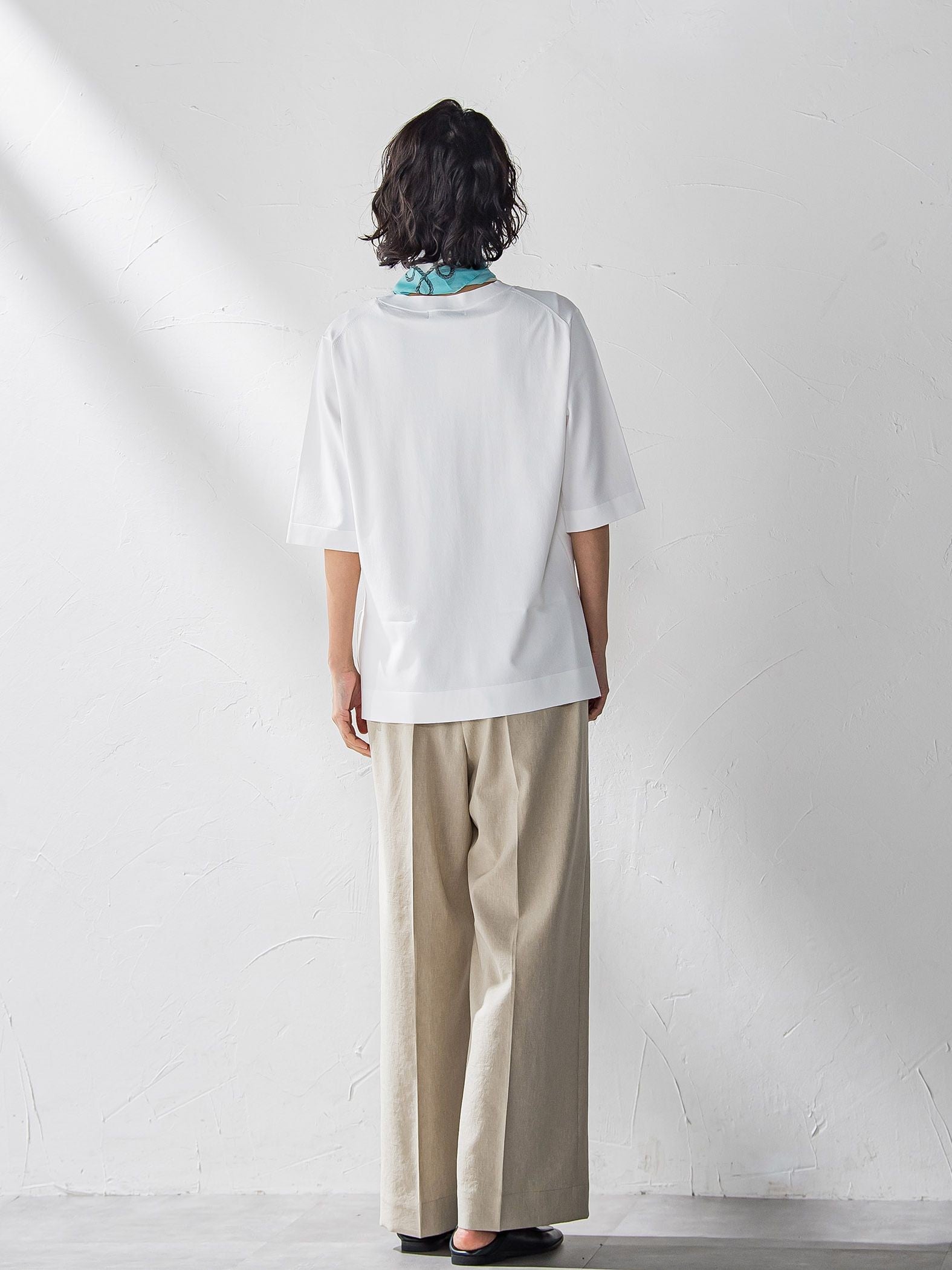 Tシャツ風ニットプルオーバー≪手洗い可能≫