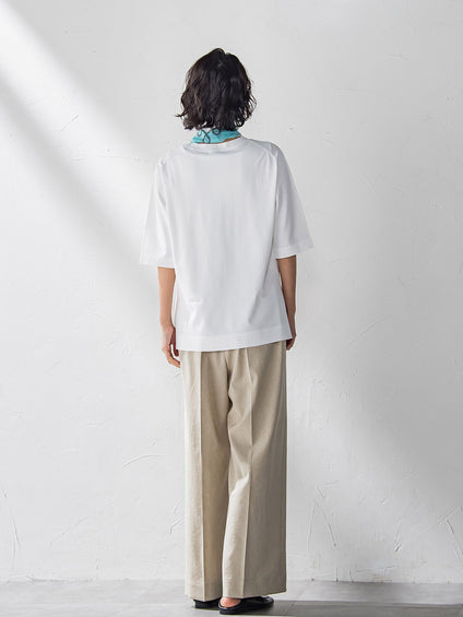 Tシャツ風ニットプルオーバー≪手洗い可能≫