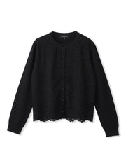 ボタニカルレース×ニットカーディガン