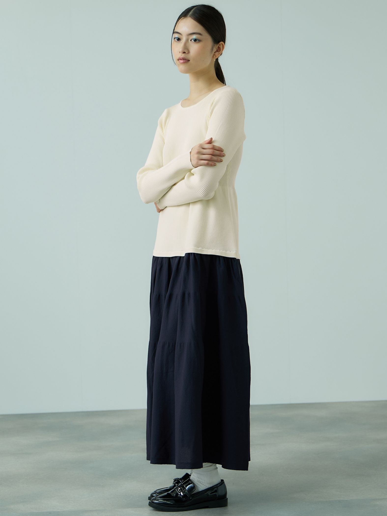 ドッキングライク軽量ニットワンピース≪手洗い可能≫