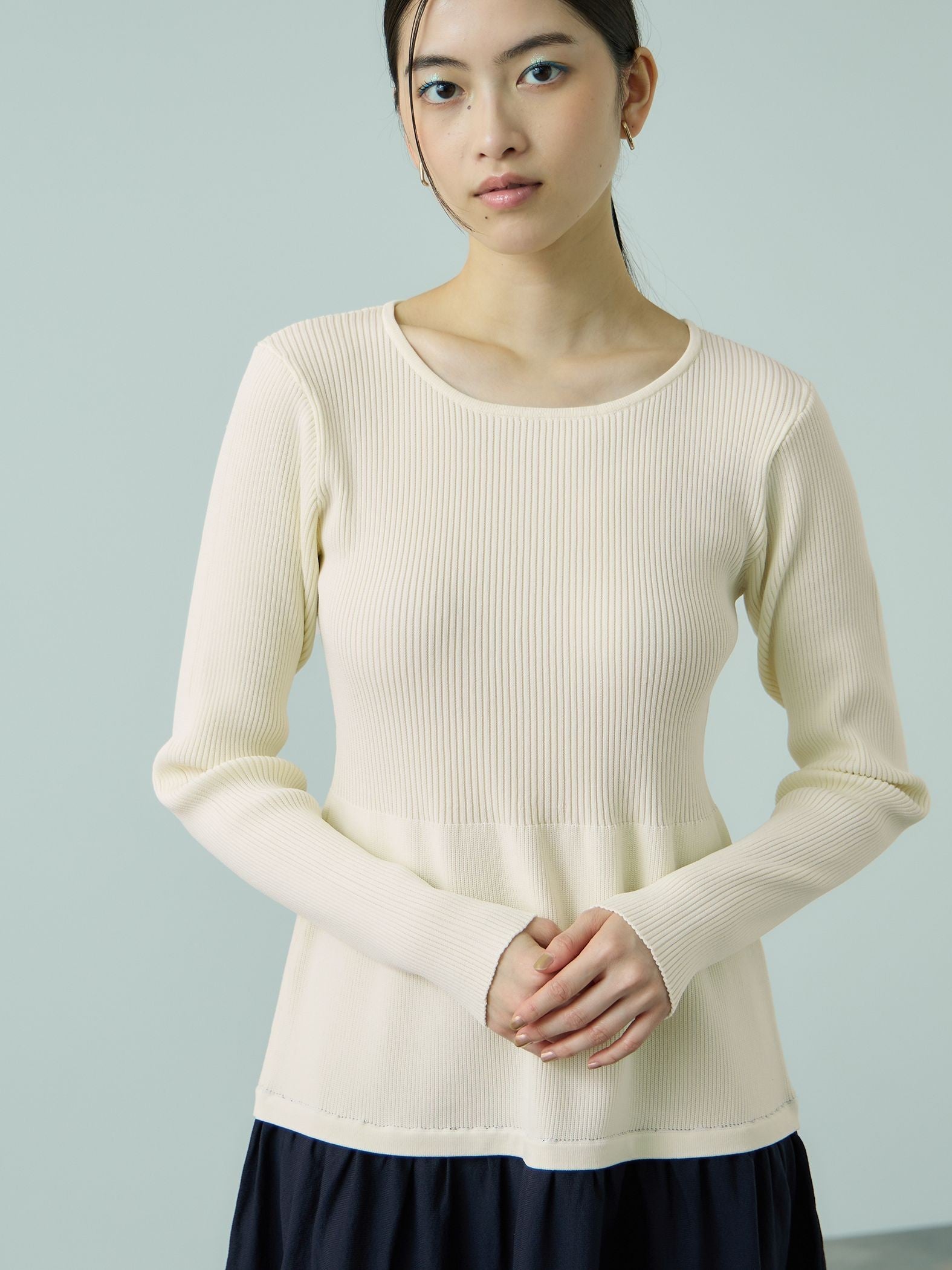 ドッキングライク軽量ニットワンピース≪手洗い可能≫