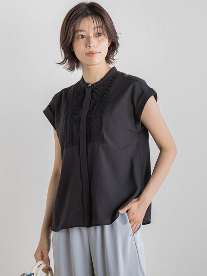 【WEB限定】コットンライクローンブラウス≪手洗い可能≫