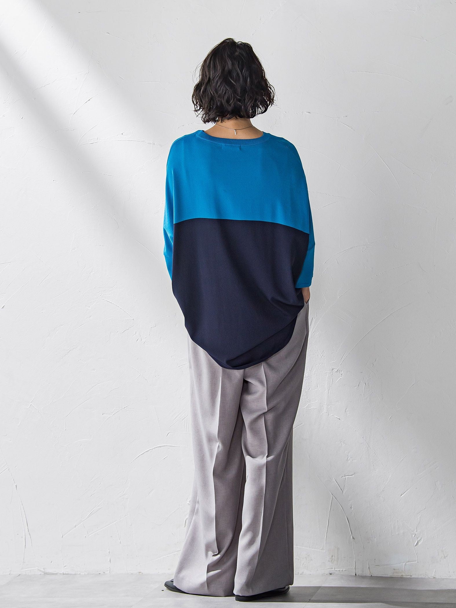 【WEB限定】バイカラーニット≪手洗い可能≫