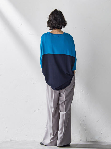 【WEB限定】バイカラーニット≪手洗い可能≫