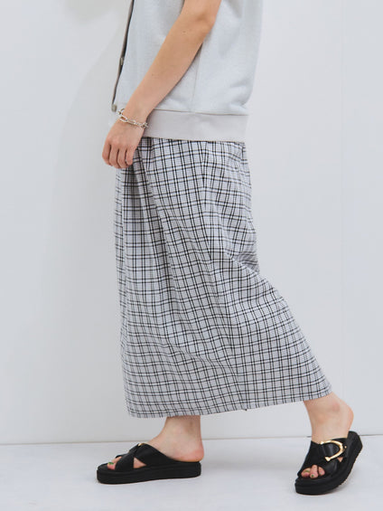 フロントタックチェックスカート≪手洗い可能≫