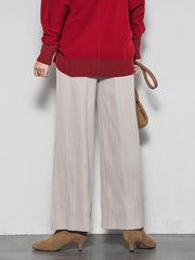 【WEB限定】裏起毛プリーツパンツ≪手洗い可能≫