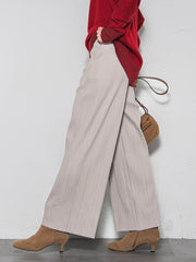 【WEB限定】裏起毛プリーツパンツ≪手洗い可能≫