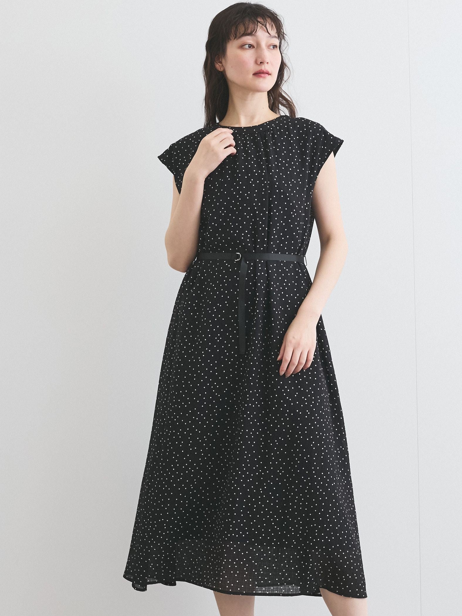 ドット柄シアーサッカーワンピース≪手洗い可能≫ | ketty