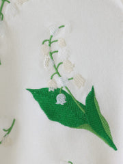 スズラン刺繍ニットカーディガン