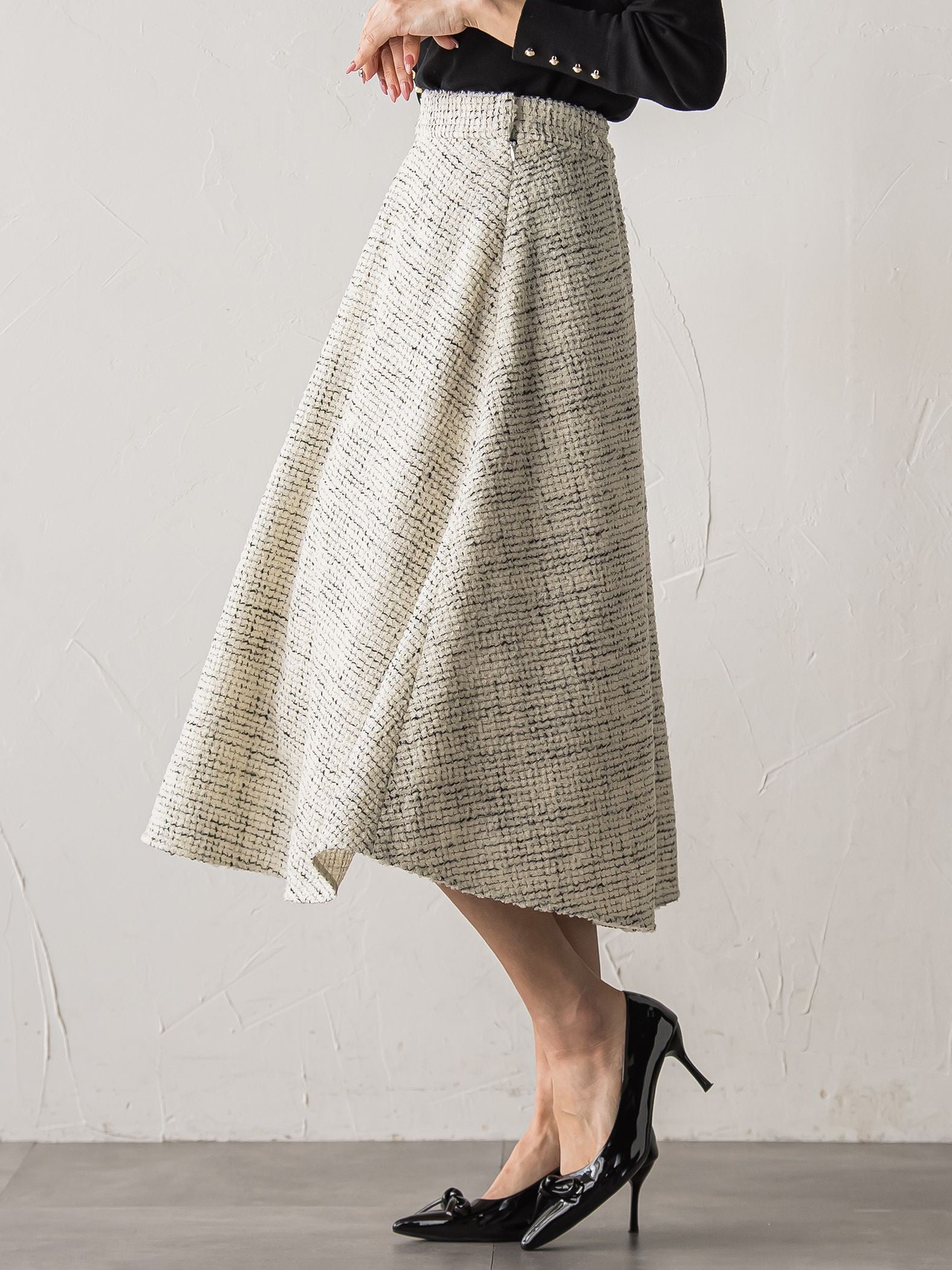 モノトーンツイードスカート
