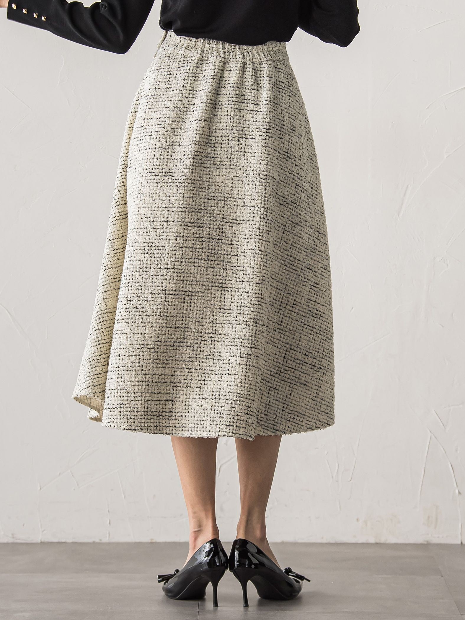 モノトーンツイードスカート