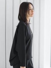 両面起毛ドロップショルダーブラウス≪洗える/セットアップ対応≫