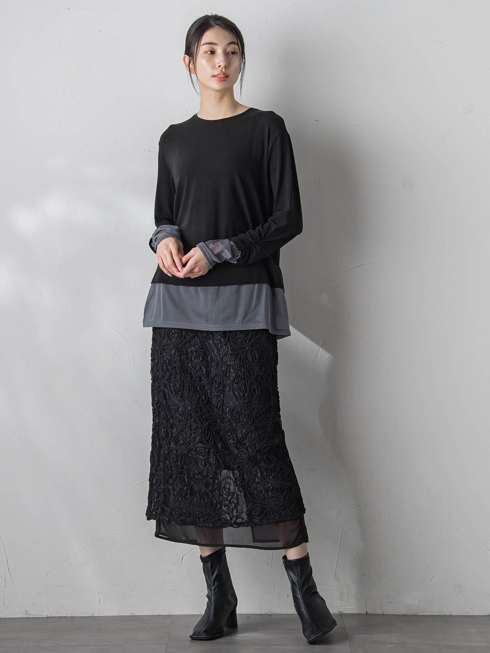 【WEB限定&一部店舗】コードレースナロースカート