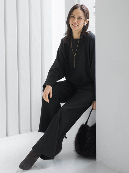 両面起毛ドロップショルダーブラウス≪洗える/セットアップ対応≫