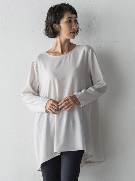 ”Tシャツ感覚で着られる”ジョーゼットブラウス≪洗濯機で洗える≫