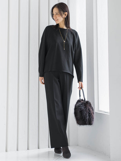 両面起毛ドロップショルダーブラウス≪洗える/セットアップ対応≫