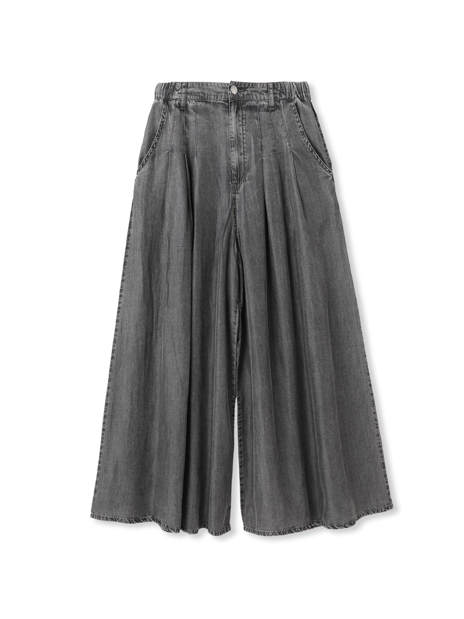 バイオシルクデニムフレアパンツ≪洗濯機で洗える/セットアップ対応≫