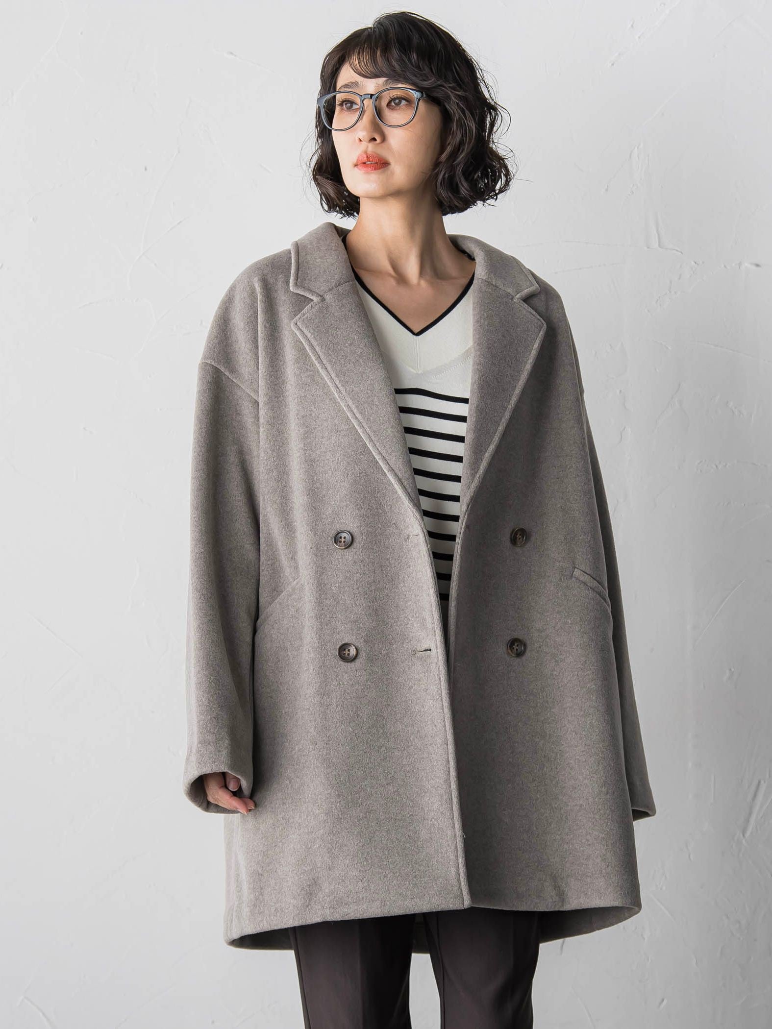 【biyori】ニットビーバーコート