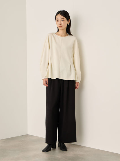 カットジョーゼットウエストタックブラウス≪手洗い可能≫