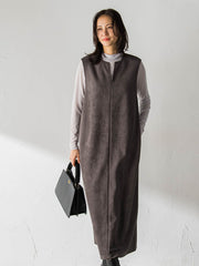 【WEB限定】フェイクスエードワンピース≪洗える≫