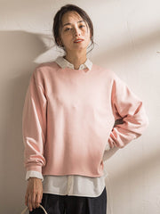 【WEB限定】《暖色美》裏起毛クルーネックトップス≪手洗い≫