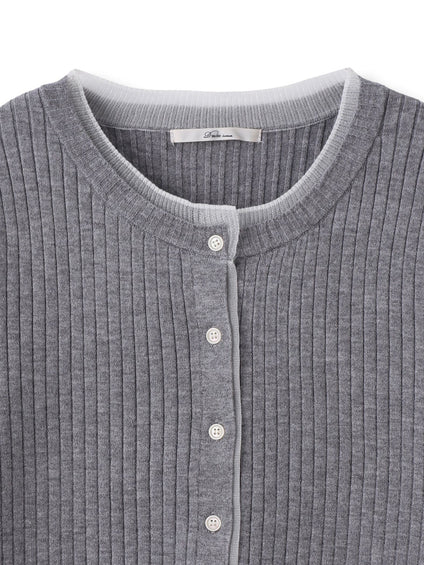 シアー切替えRIBニット≪手洗い可能≫