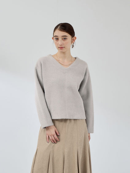 フェレットタッチWフェイスボクシーニット≪手洗い可能≫