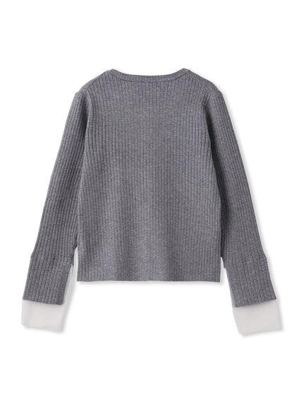 シアー切替えRIBニット≪手洗い可能≫