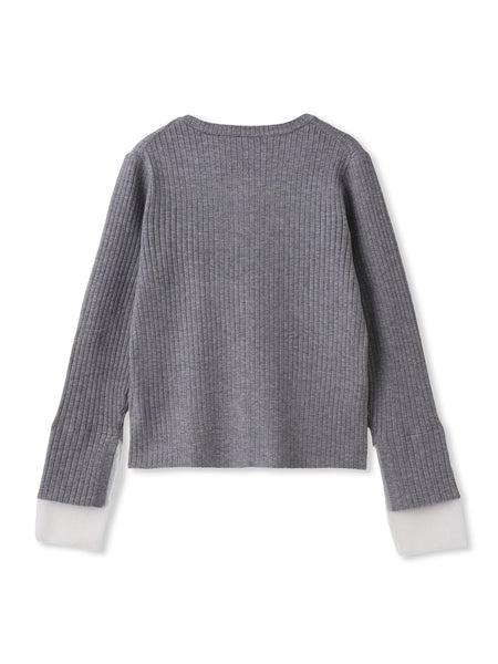 シアー切替えRIBニット≪手洗い可能≫