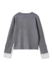 シアー切替えRIBニット≪手洗い可能≫