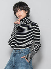 リブタートルニットプルオーバー≪手洗い可能≫