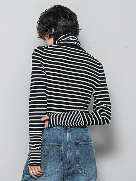 リブタートルニットプルオーバー≪手洗い可能≫