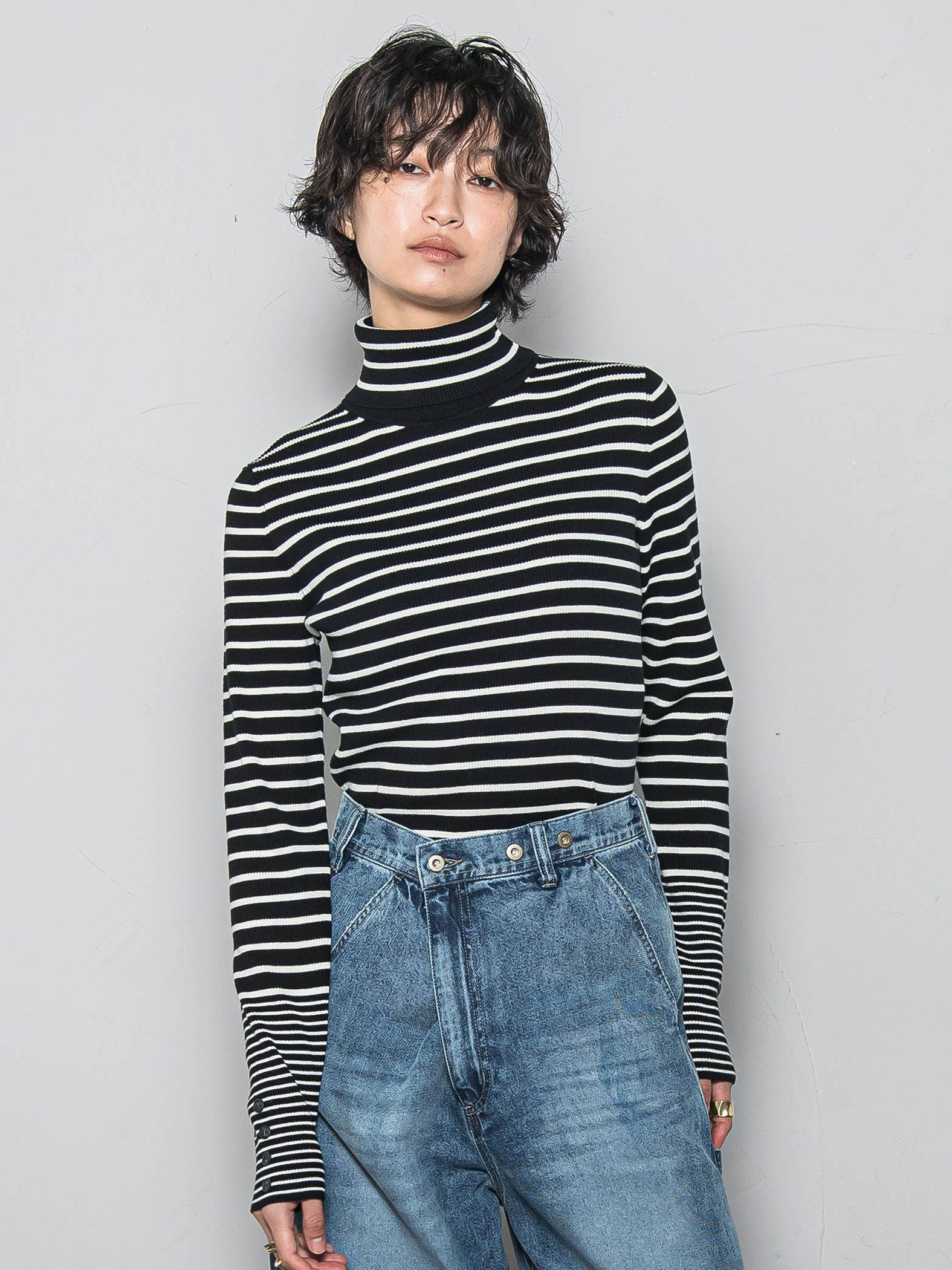 リブタートルニットプルオーバー≪手洗い可能≫