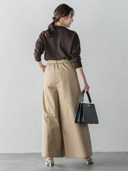 配色クルーネックニット≪洗える≫