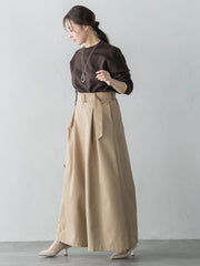 配色クルーネックニット≪洗える≫