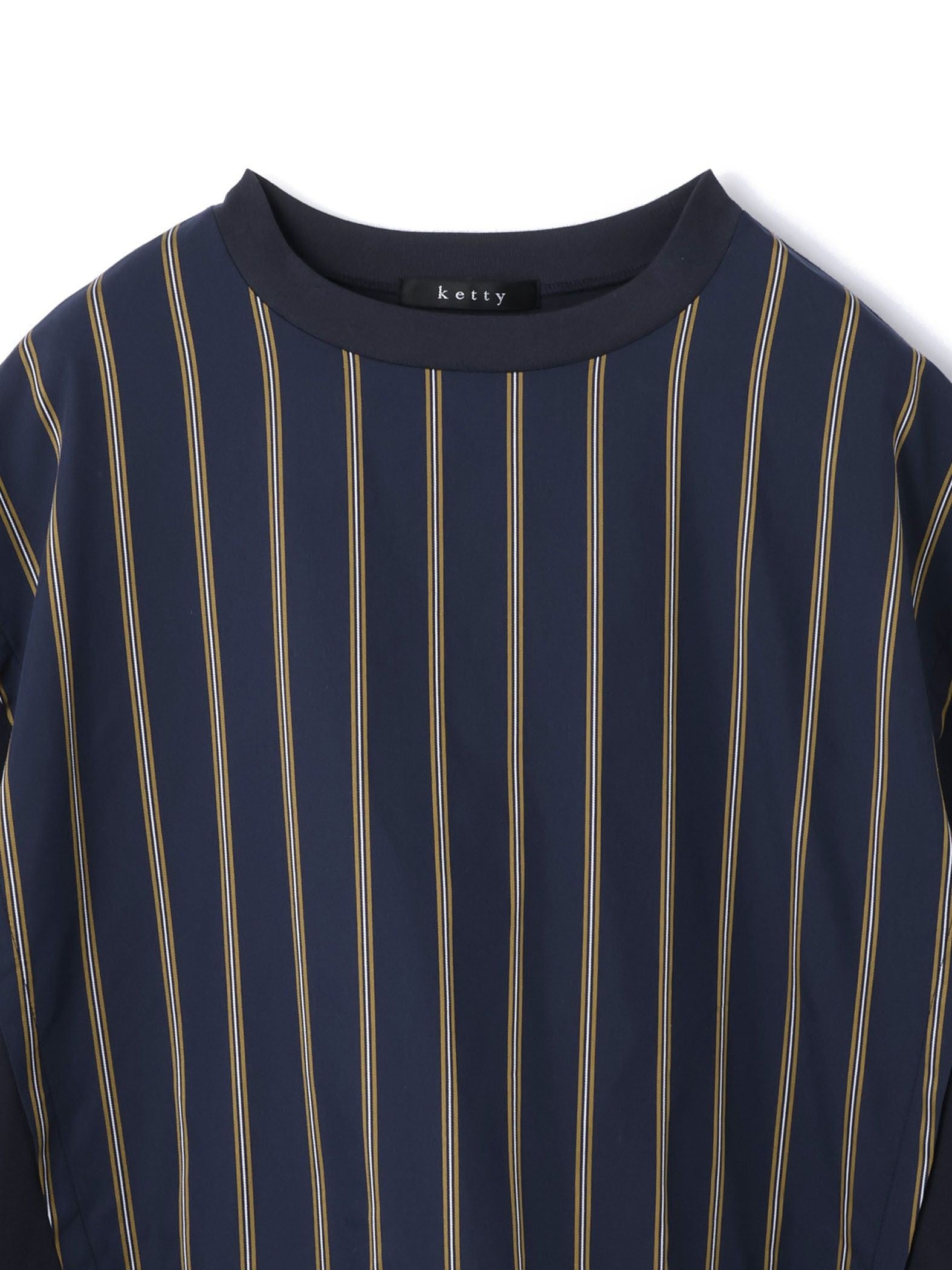 《予約》【機能するミニマル服】ストライプ切替プルオーバー　《接触冷感/吸水速乾/UVカット》