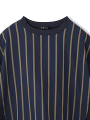 《予約》【機能するミニマル服】ストライプ切替プルオーバー　《接触冷感/吸水速乾/UVカット》