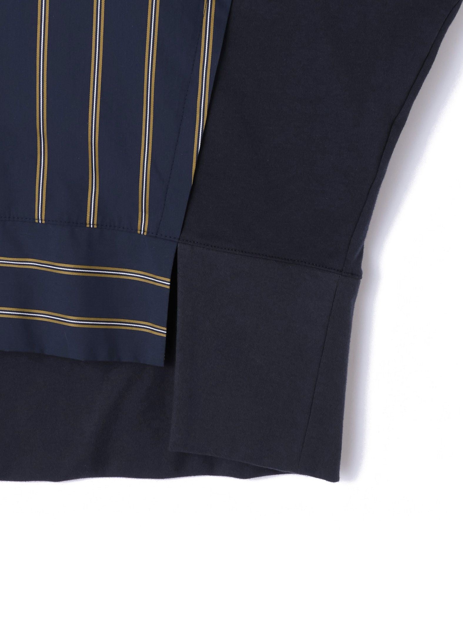 《予約》【機能するミニマル服】ストライプ切替プルオーバー　《接触冷感/吸水速乾/UVカット》