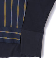 《予約》【機能するミニマル服】ストライプ切替プルオーバー　《接触冷感/吸水速乾/UVカット》