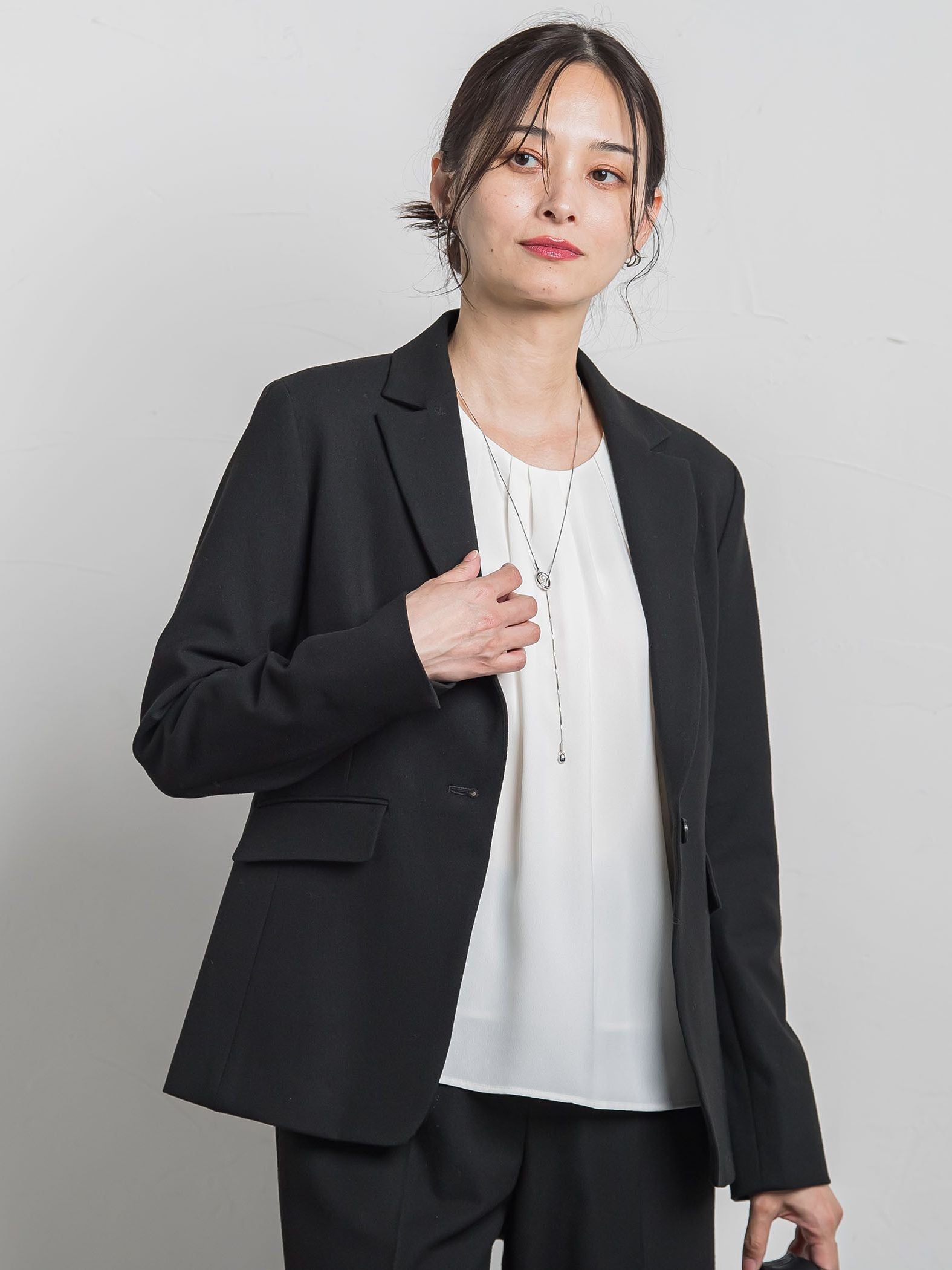 両面起毛テーラードジャケット≪洗える/セットアップ対応≫